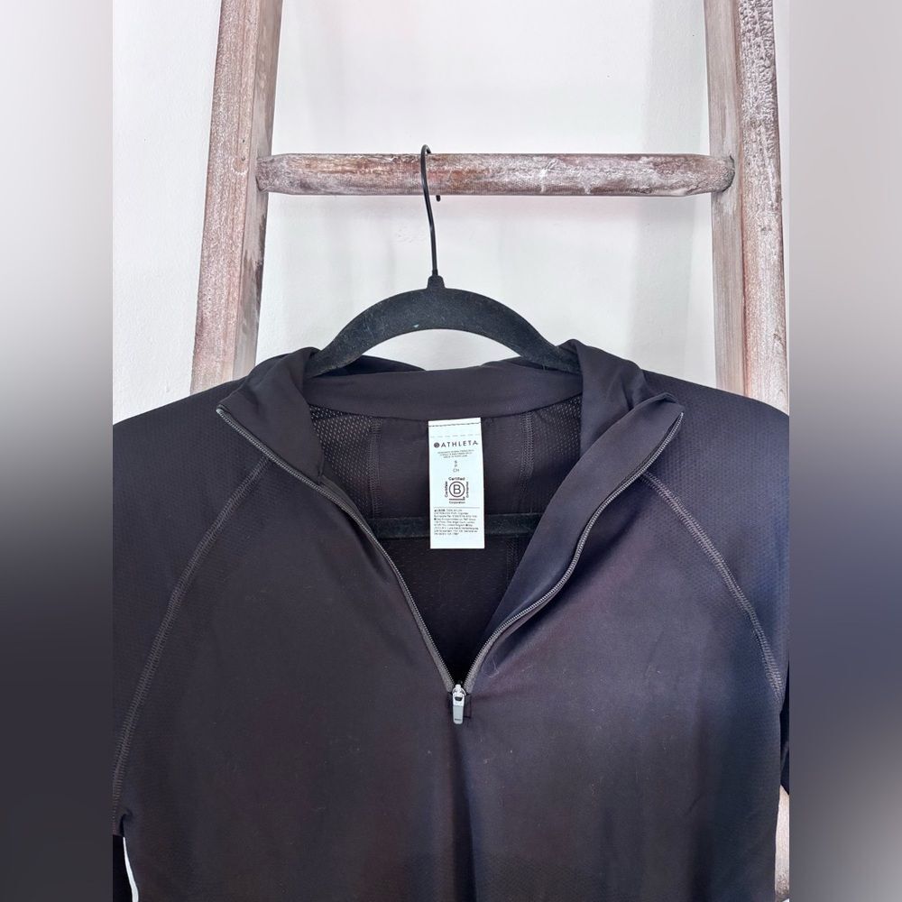 NEW Athleta Black Momentum Seamless Half Zip - Picture 6 of 8